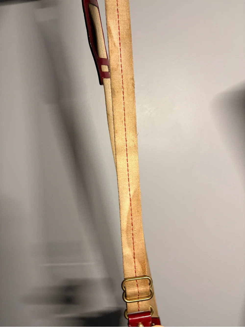 Coach Y2K Signature Canvas Crossbody Bag with Red Leather Trim
